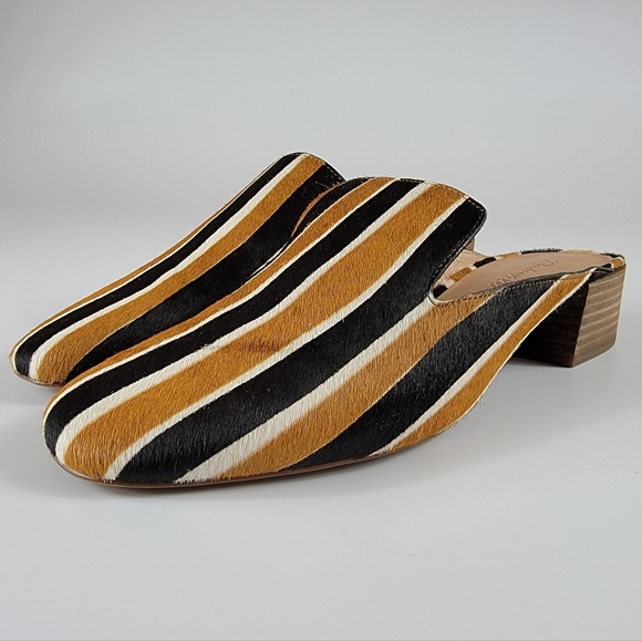 Madewell The Willa Loafer Mule in Striped Calf Hair, Size 9.5 - Picture 6 of 15